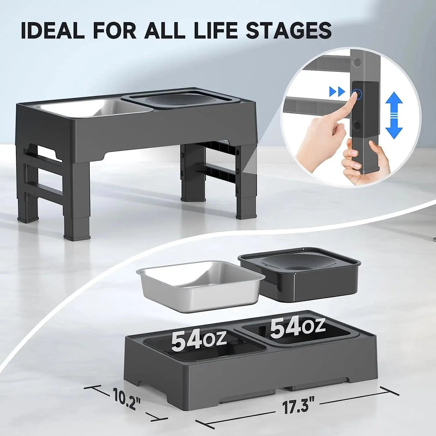 2-in-1 Elevated  Dog Bowls