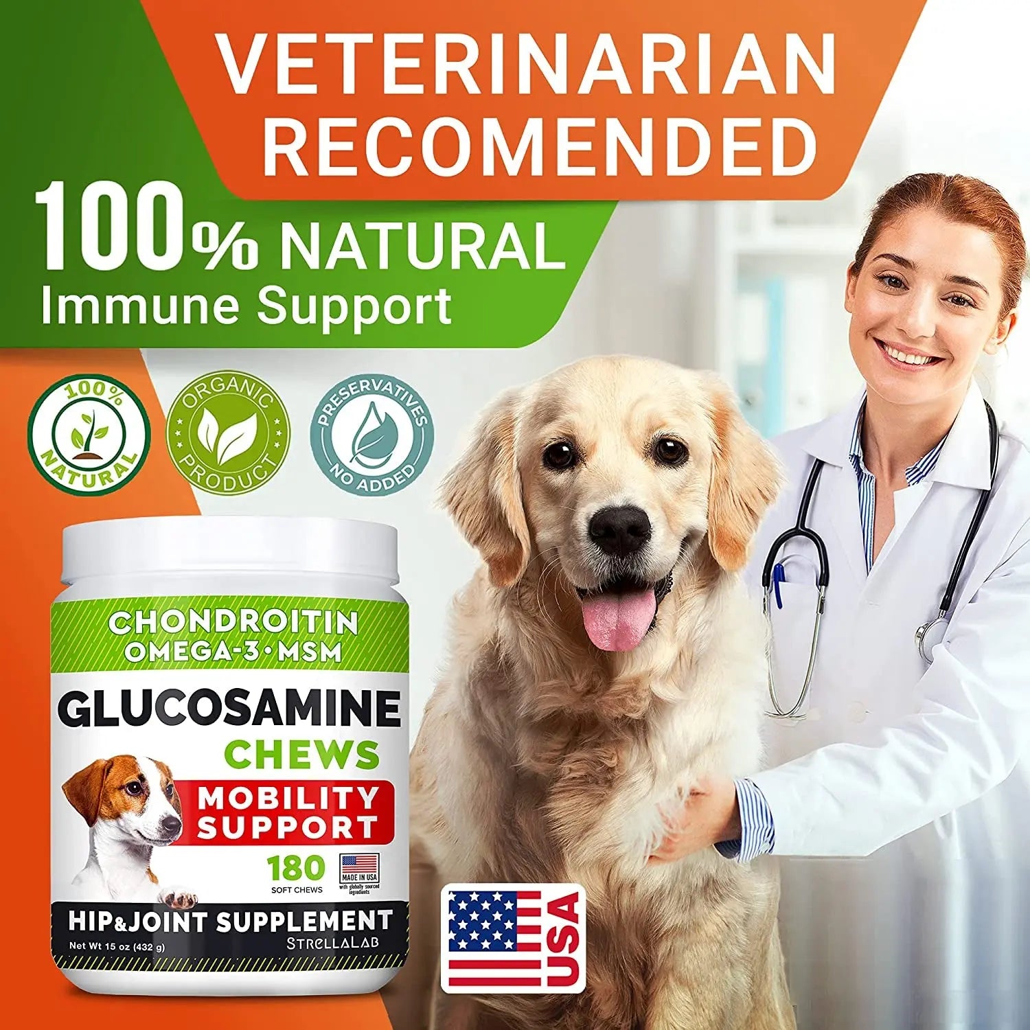 Glucosamine for dogs Joint Treats for Dogs, 180 Ct