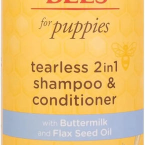 Tearless Puppy 2-In-1 Shampoo and Conditioner with Buttermilk and Linseed Oil, 95% Natural Origin Formulas, Shampoo for Puppies - Gentle Puppy Shampoo Tear Free, 16 Oz