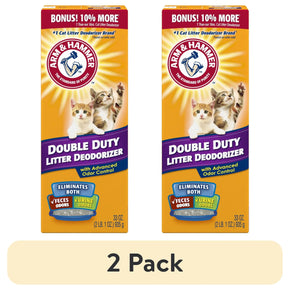 (2 Pack)  Double Duty Cat Litter Deodorizer and Pet Odor Eliminator, 33 Oz Box