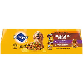 PEDIGREE CHOICE CUTS IN GRAVY Adult Canned Soft Wet Dog Food Variety Pack Pet Chet