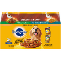 PEDIGREE CHOICE CUTS IN GRAVY Adult Canned Soft Wet Dog Food Variety Pack Pet Chet