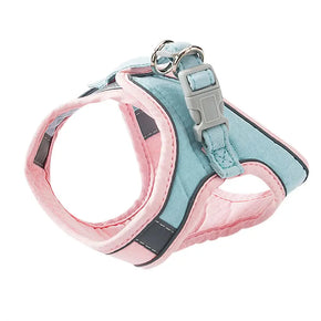 Cat Dog Harness and Leash Set for Escape Proof Cat Vest Harness with Reflective Strip Adjustable Soft Vest for Kitten Puppy