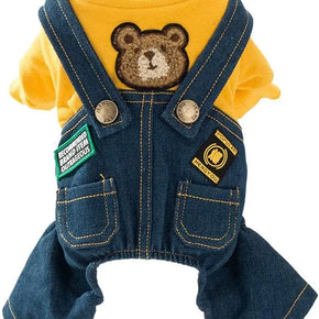 Dog Costume Clothes, Cute Denim Overalls for Small & Medium Pets, Boy & Girl Dogs Coats Jeans T-Shirts Sweatshirts