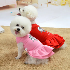 Teddy Dog Skirt Pet Clothes Dog Dresses for Small Dogs Cotton Puppy Cat Dress Christmas Princess Costume Chihuahua Pets Clothing Petchet