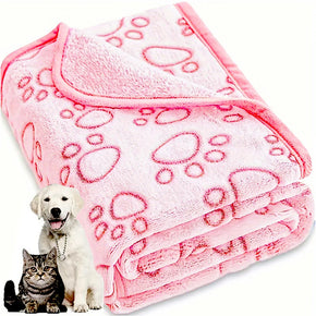 Soft Fluffy Pet Blanket – High-Quality Paw Print Mat for Cats and Dogs, Warm and Comfortable Petchet