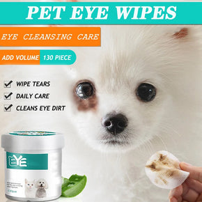 Universal Pet Eye Wipes: Gentle Tear Mark Removal for Cats and Dogs (130 Count) Petchet