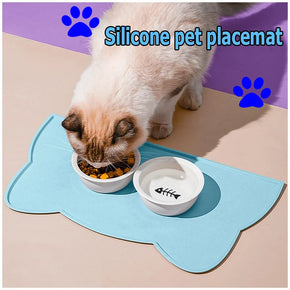 Silicone Pet Feeding Dog Cat Bowl Food Mat Non-Stick Waterproof Pet Food Feeding Pad Puppy Feeder Tray Water Cushion Placemat Petchet