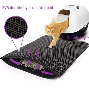 Cat Litter Mat with Gift – Double Layer Waterproof, Non-Slip Washable Pad for Easy Cleanup Petchet