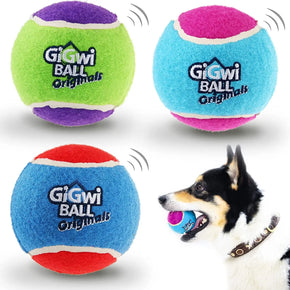 Tennis Balls for Dogs, Squeaky Dog Tennis Balls for Exercise, High Bouncy Dog Balls Bright Colors 2.5 Inches, Interactive Funny Dog Toys for All Breeds of Dogs Indoor & Outdoor Dog Games, 3 Pack